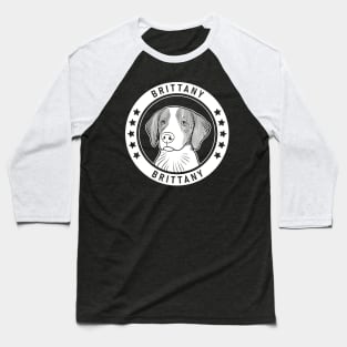 Brittany Dog Portrait Baseball T-Shirt